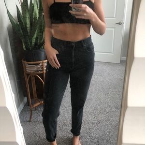 H I G H  W A S T E D Black Mom Jeans